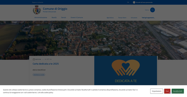 Security scan screenshot of https://comune.origgio.va.it/