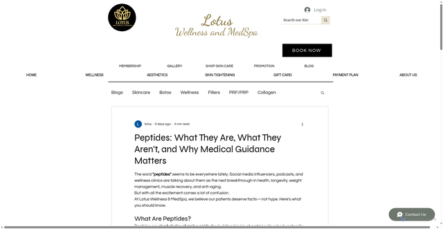 Security scan screenshot of https://www.lotuswellnessmedspa.com/post/peptides-what-they-are-what-they-aren-t-and-why-medical-guidance-matters