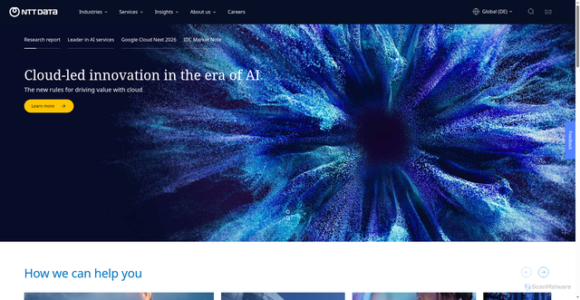 Security scan screenshot of https://dimensiondata.com