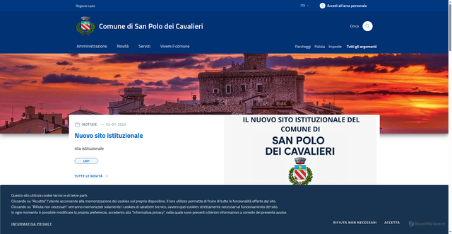 Security scan screenshot of https://www.comune.sanpolodeicavalieri.rm.it/