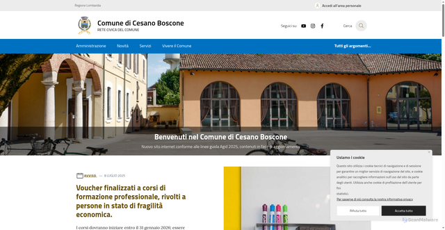 Security scan screenshot of https://www.comune.cesano-boscone.mi.it/