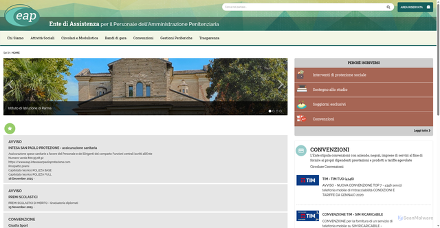 Security scan screenshot of https://www.enteassistenza.it/eap/