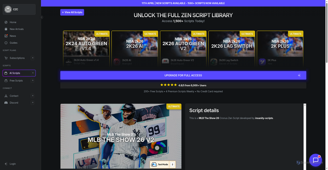 Security scan screenshot of https://cronuszencentral.com/library/mlb-the-show-26-v2