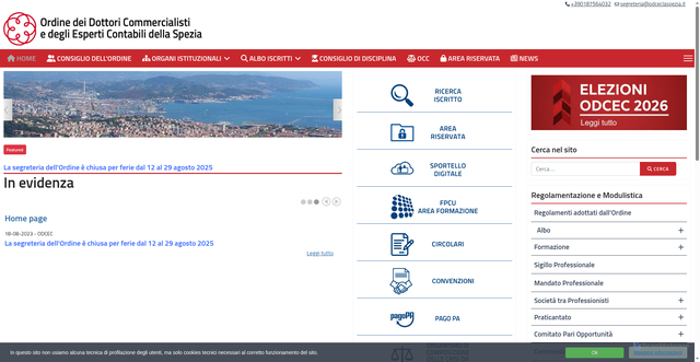 Security scan screenshot of https://www.odceclaspezia.it/