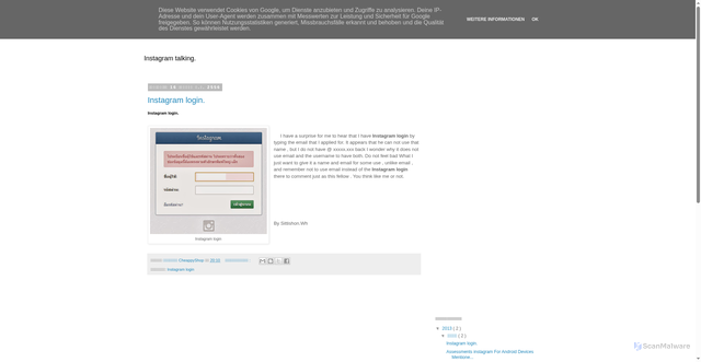 Security scan screenshot of https://instagram-tip.blogspot.com