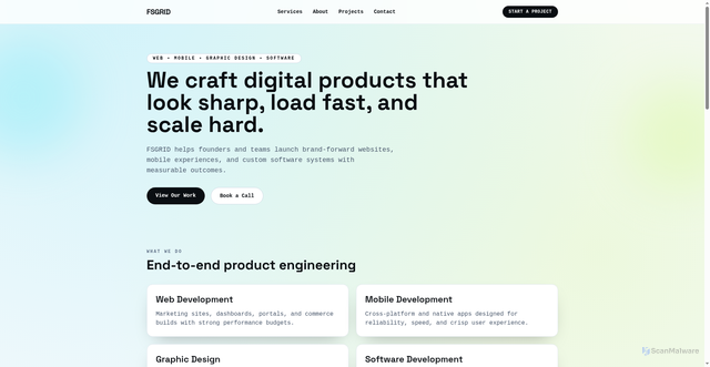 Security scan screenshot of https://fsgrid.com/