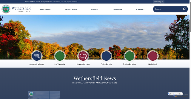 Security scan screenshot of https://wethersfieldct.gov/