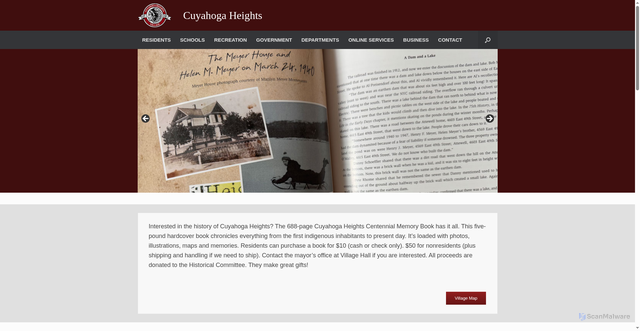 Security scan screenshot of https://www.cuyahogaheights.gov/