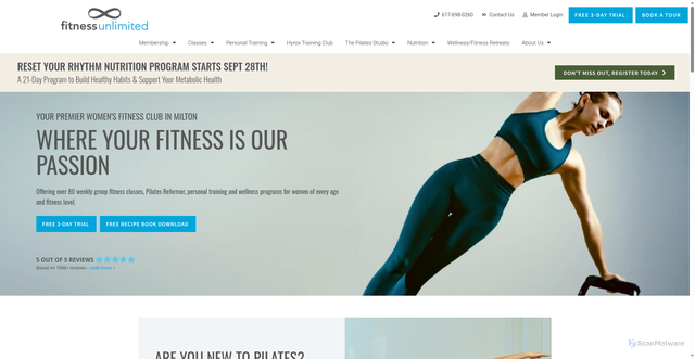 Security scan screenshot of https://fitnessunlimited.com/