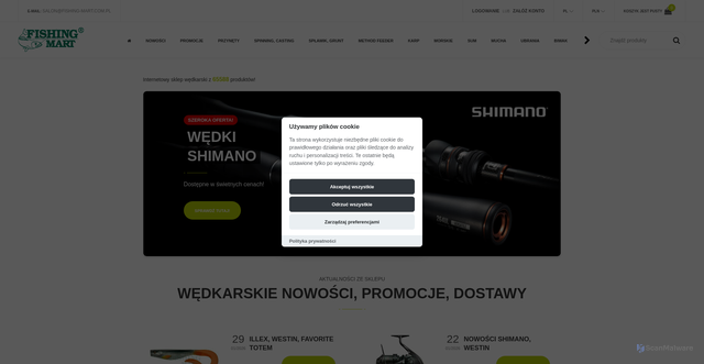 Security scan screenshot of https://www.fishing-mart.com.pl