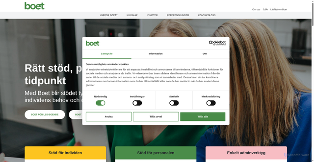 Security scan screenshot of https://boettech.se