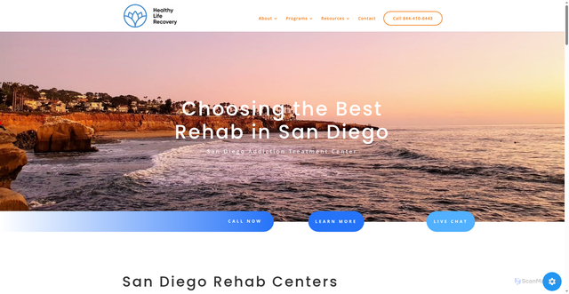 Security scan screenshot of https://healthyliferecovery.com/choosing-the-best-rehab-in-san-diego/