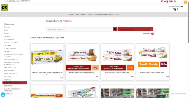 Security scan screenshot of https://dorshoponline.in/shop?cat=29518