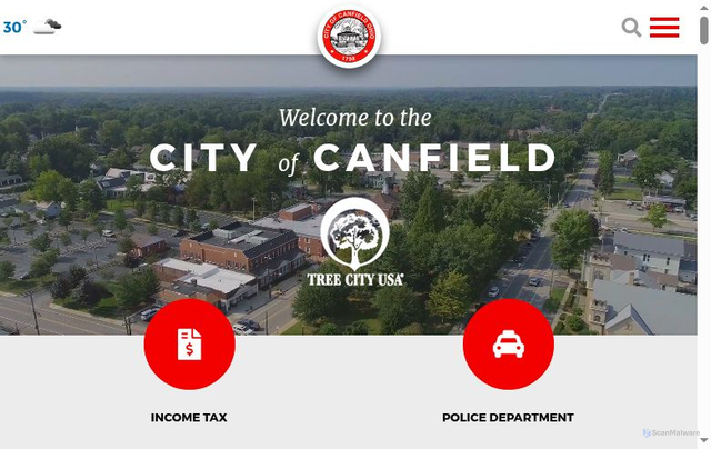 Security scan screenshot of https://canfield.gov/