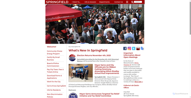 Security scan screenshot of https://www.springfield-ma.gov/cos/