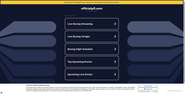 Security scan screenshot of https://www.officialpfl.com/