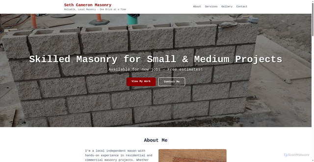 Security scan screenshot of https://scmasonry.pages.dev/
