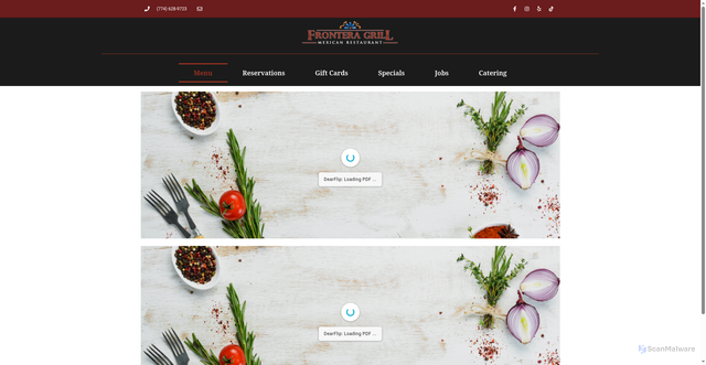 Security scan screenshot of https://fronteragrillfairhaven.com/frontera-fairhaven-menu/