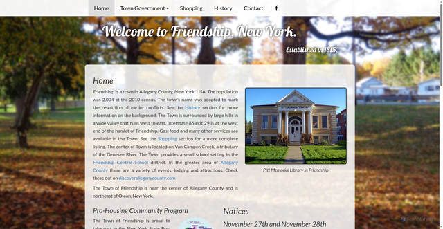Security scan screenshot of https://friendshipny.gov/