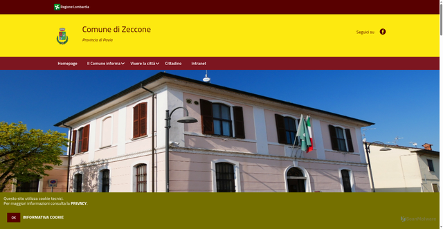 Security scan screenshot of https://www.comune.zeccone.pv.it/hh/index.php