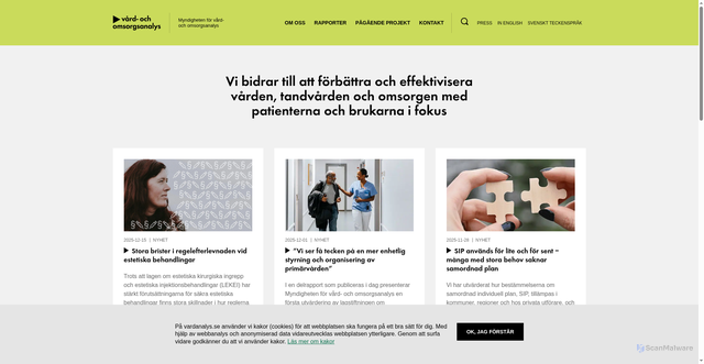 Security scan screenshot of https://www.vardanalys.se
