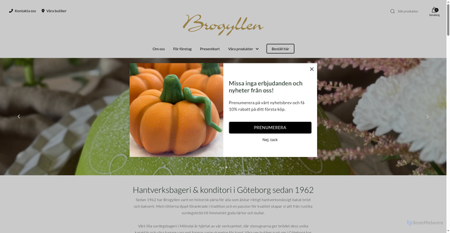 Security scan screenshot of https://brogyllen.se