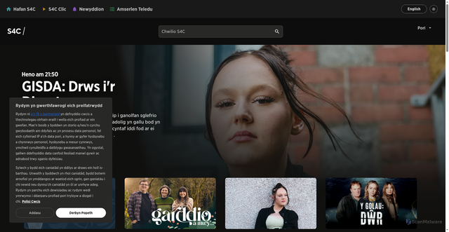 Security scan screenshot of http://www.s4c.cymru/cy/