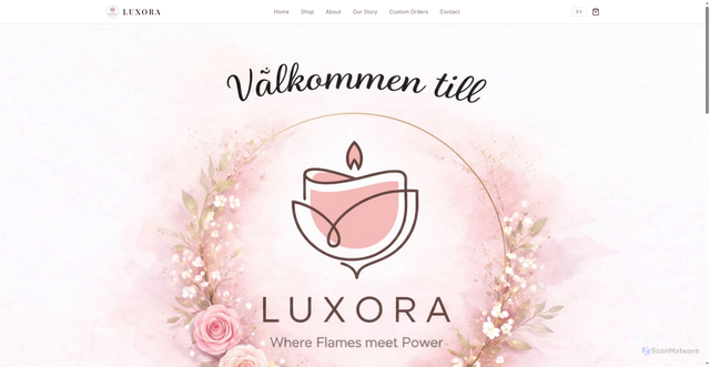 Security scan screenshot of https://luxoraflames.se