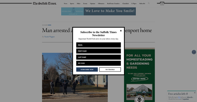 Security scan screenshot of https://suffolktimes.timesreview.com/2025/12/man-arrested-after-mta-police-raid-greenport-home/