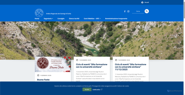 Security scan screenshot of https://www.geologidisicilia.it/