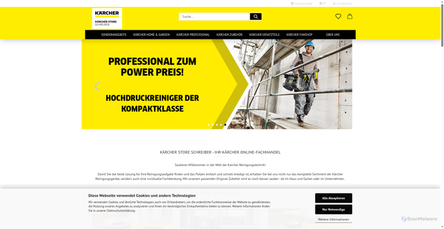Security scan screenshot of https://www.kaerchershop-schreiber.de