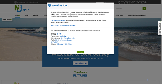 Security scan screenshot of https://nj.gov/