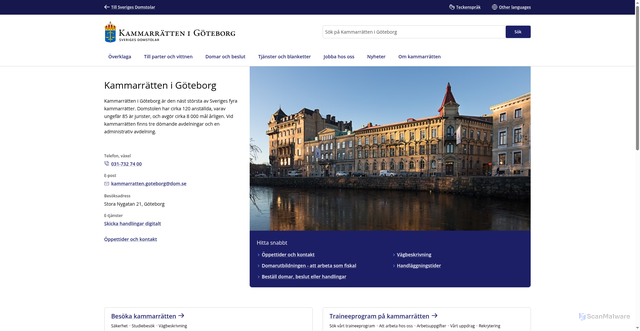 Security scan screenshot of https://www.kammarratten.goteborg.se
