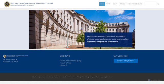 Security scan screenshot of https://www.sustainability.gov/