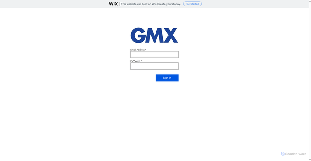 Security scan screenshot of https://gmxmailer.wixsite.com/my-site