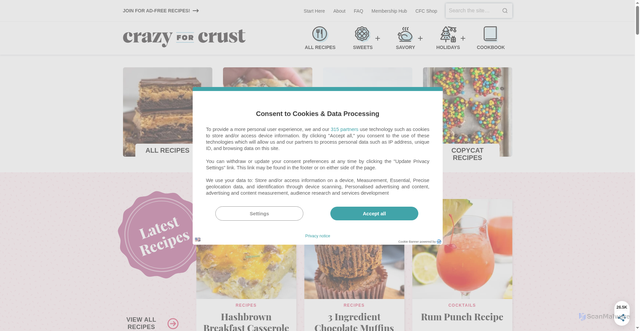 Security scan screenshot of https://www.crazyforcrust.com
