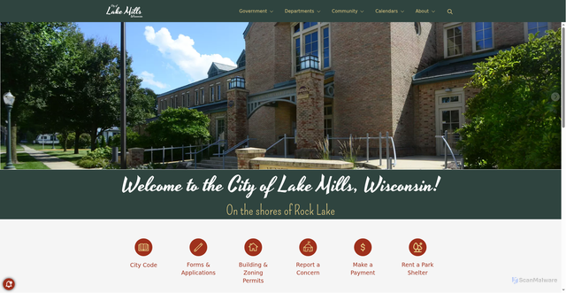 Security scan screenshot of https://cityoflakemillswi.gov/