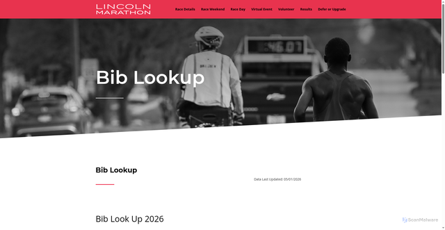 Security scan screenshot of https://www.lincolnmarathon.org/biblookup/