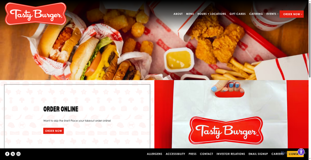 Security scan screenshot of https://www.tastyburger.com/