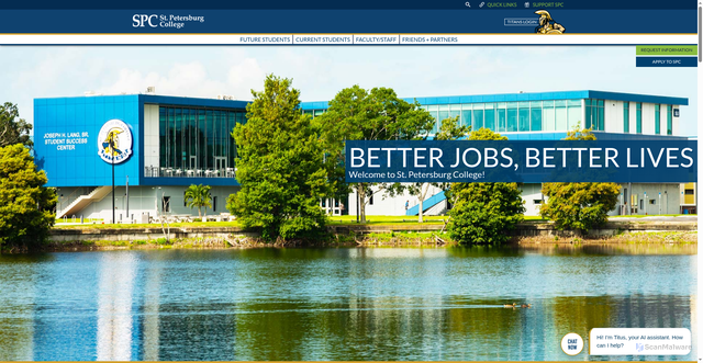 Security scan screenshot of https://spcollege.edu