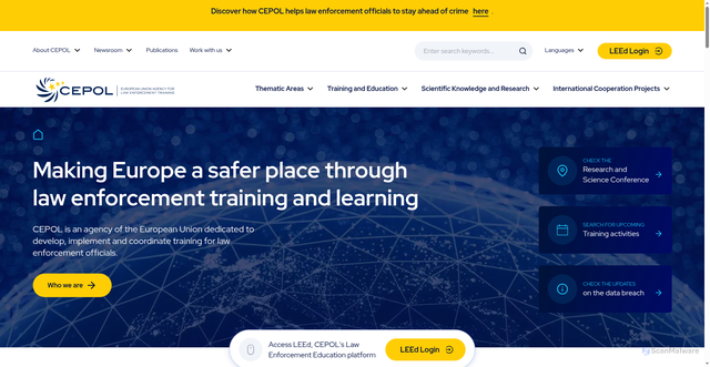 Security scan screenshot of https://www.cepol.europa.eu/