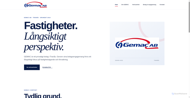 Security scan screenshot of https://gemac.se