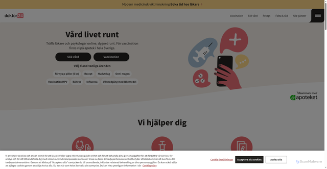 Security scan screenshot of https://doktor24.se/?utm_source=crm&utm_medium=email&utm_campaign=ma-generic-digital-consultation