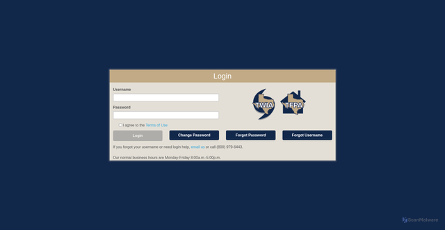 Security scan screenshot of https://user.twia.org