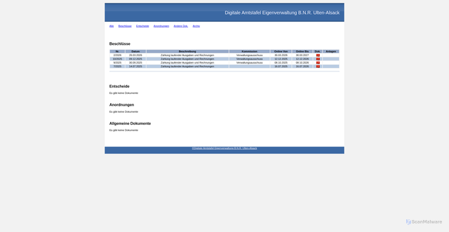 Security scan screenshot of http://data.gvcc.net/AlboPretorioOnline/?gemeinde=489&lang=DE