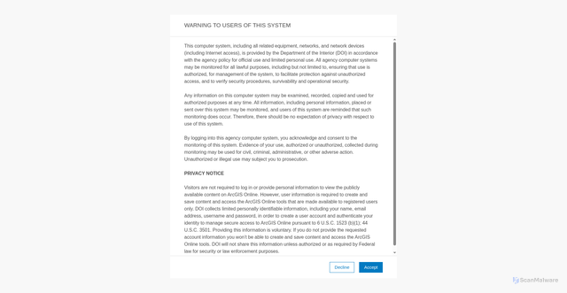 Security scan screenshot of https://geoplatform.maps.arcgis.com/home/pages/Account/accept_conditions.html#client_id=arcgisonline&redirect_uri=https://geoplatform.maps.arcgis.com/home