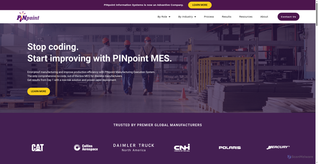 Security scan screenshot of https://pinpointinfo.com