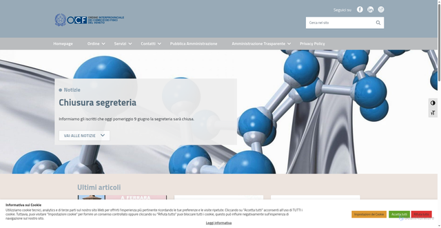 Security scan screenshot of https://www.ordinechimicifisiciveneto.it