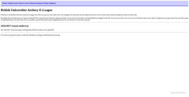 Security scan screenshot of https://eleague.murleen.org