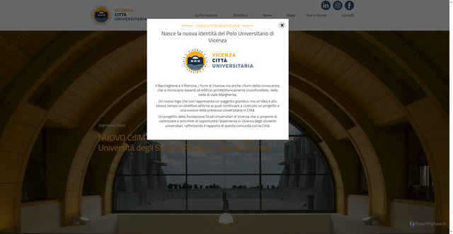 Security scan screenshot of https://www.univi.it/